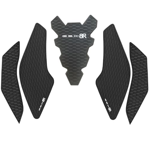 Fuel Gas Tank Pad Protector Stickers Decal Set Compatible with GSX8R GSX 8R 2024-2025- Anti-Slip Protective Kit, Black | 5-Piece