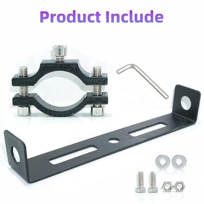 10mm Motorcycle Turn Signal Light Bracket, 2pcs Universal Bicycle Indicator Lamps Pipe Clamp Light Black Metal Turn Signal Bar Mounts Brackets Holder Accessories