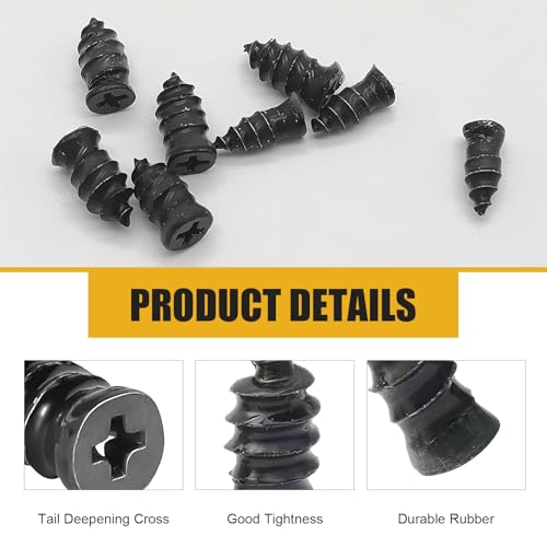 60 PCS Car Tire Repair Nails, 2-size Vacuum Waterproof Tire Plug Kit for Emergency, Tool-free Self-service Puncture Repair Screw, Universal Individually Packaged for Cars Motorcycles (Black)
