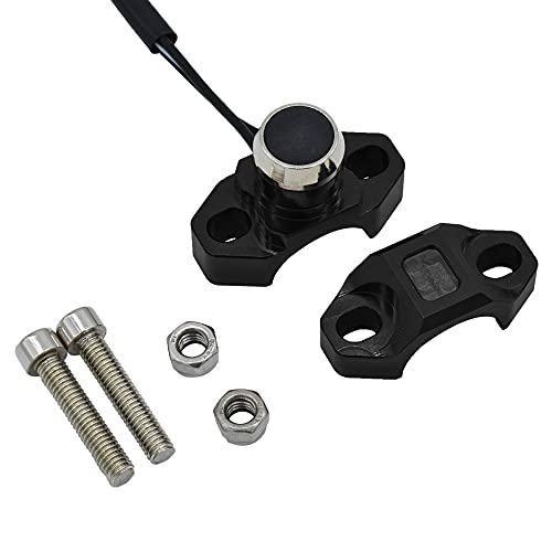 CNC Aluminum 7/8" Motorcycle Handlebar Control Horn Start Switch Button Momentary Action with Two Bullet Connectors Black