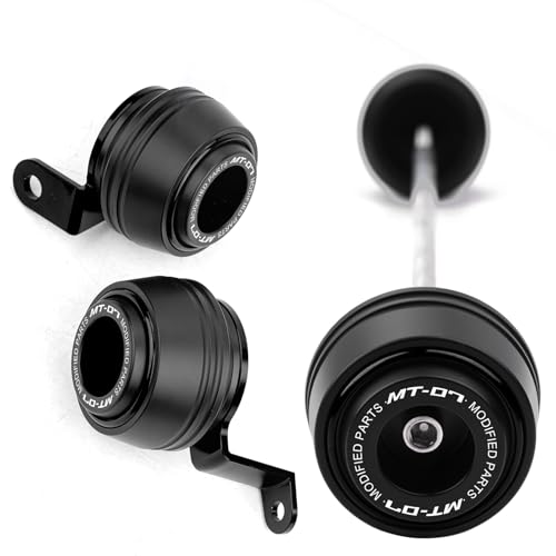 Compatible with MT07 MT 07 2026 2025 MT-07 FZ07 Motorcycle Front & Rear Wheel Fork Axle Sliders Crash Protectors Accessories (Black) - color: Black