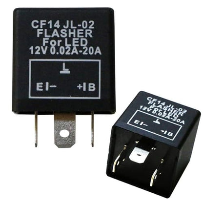 iJDMTOY 3-Pin CF14 EP35 Electronic LED Flasher Relay As LED Related Turn Signal Bulbs Hyper Flash Fix