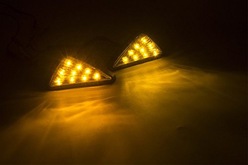 Triangle Flush LED Motorcycle Turn Signals Blinkers Indicator Lights 1 Pair (Amber) - color: Amber