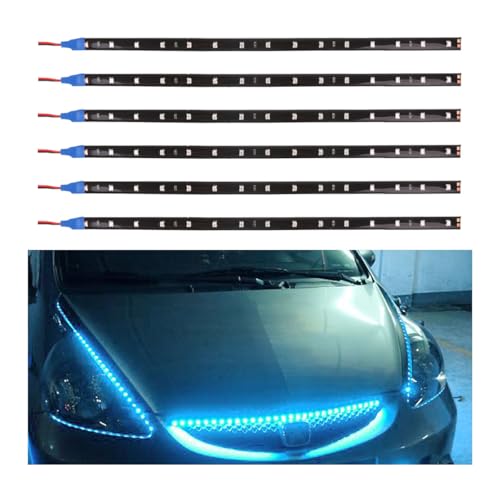 6PCS LED Strip Underbody Light, 12V 1Ft Flexible Auto Light Strip, Waterproof Underglow Strip, High Brightness Interior & Exterior Decoration Light for Car Motorcycle Truck Boat (Ice Blue) - color: Ice Blue