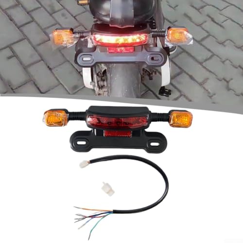 LED Electric Bicycle Tail Light, Bike Rear Lights, Led Flashlight 12V Motorcycle Turn Signal Brake Assembly With Driving Black Yellow Waterproof For 2 Wheel Vehicle