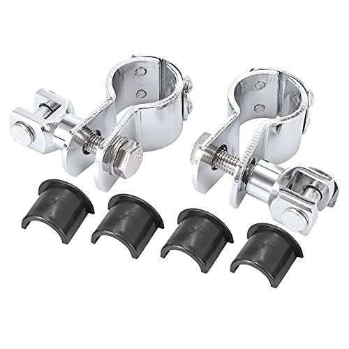 uxcell Motorcycle Footpegs 1" - 1 1/4" Highway Crash Bar Foot Peg Clamps Engine Guard Mounts Adapter for Harley Davidson