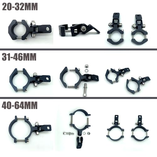 Motorcycle Spotlight Bracket, 2PCS Headlight Holder, Heavy-Duty Tube Clamp Mounting Bracket for 40mm-64mm ATV UTV Roll Bar (1.58-2.5 inch) - size: 1.58-2.5 inch