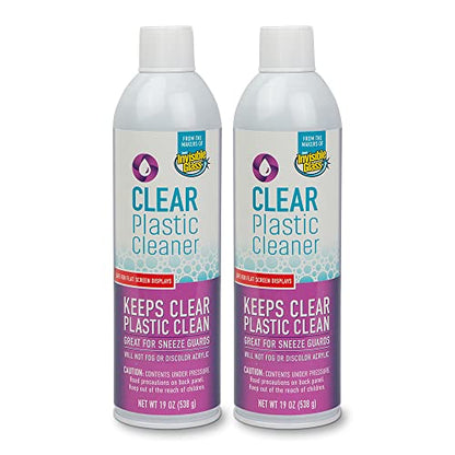 Invisible Glass 91014-2PK Clear Plastic Cleaner – Cleans and Protects Plastic on Electronics, Appliances, Eyewear, Cars, Trucks, RVs, Boats & More, Helps Prevent Fog and Static – 19 oz (Pack of 2) - size: 19 Fl Oz (Pack of 2)