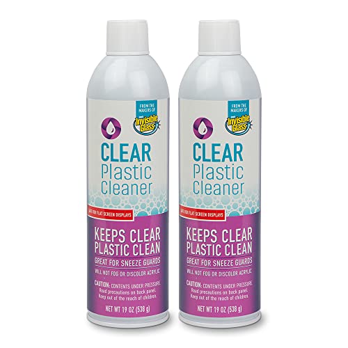 Invisible Glass 91014-2PK Clear Plastic Cleaner – Cleans and Protects Plastic on Electronics, Appliances, Eyewear, Cars, Trucks, RVs, Boats & More, Helps Prevent Fog and Static – 19 oz (Pack of 2) - size: 19 Fl Oz (Pack of 2)