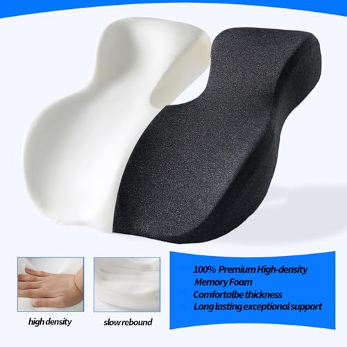 Large Seat Cushion High Density Memory Foam Cushion for Cars&Trucks Seat,Office Chairs Seat Cushion,Lumbar Support Relieve Your Tailbone Pain Sciatica & Back Pain,Washable Cover,Portable.