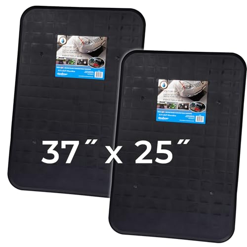 Scepter 37" L x 25" W Heavy Duty Utility Drip Tray, Extra Large Automotive Garage Mat, Pet Food Mat, and Washing Machine Pan, Black, 2-Pack (AM2PK06951)