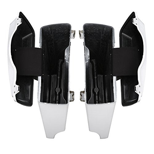 XMT-MOTO Stretched Hard Saddlebags Saddle bags Fit for Harley 1994-2013 Touring models road glide road king ultra street glide electra glide and 1984-2017 Softail models White - color: White, size: Stretched