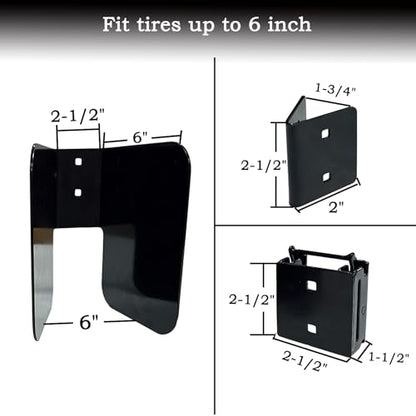 2pcs Motorcycle E Track Wheel Chock E Track Dirt Bike Wheel Chock Supports Tires up to 6 inch Wide
