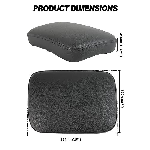 DREAMIZER Black Pillion Passenger Pad Seat Universal Motorcycle Solo Seat Rear Cushion 8 Suction Cups Compatible with Harley Sportster XL 883 1200 Forty Eight Dyna Chopper Bobber Custom - style: Retro Black