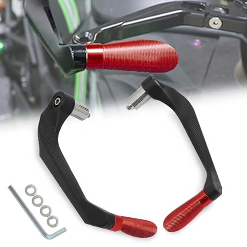 CHIFUN 7/8" Motorcycle Brake Clutch Lever Guard Protector Universal Aluminum Hand Guard Replacement for Yamaha Kawasaki Suzuki Honda Ducati BMW Motorbike Scooters Mountain Bikes(Red) - color: Red