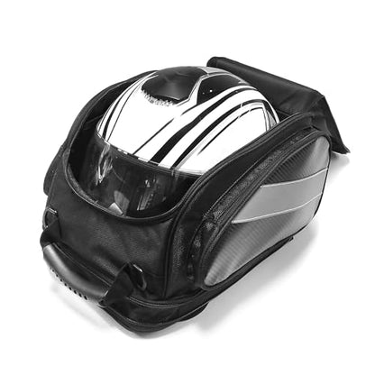 MZS Motorcycle Tank Bag, 19L-24L Expandable Strong Magnetic Gas Tank Bag, Dual Use Waterproof Motorbike Helmet Bag Luggage Storage Backpack fit Street Enduro Sport Adventure Cruiser Touring Bike - size: 24L