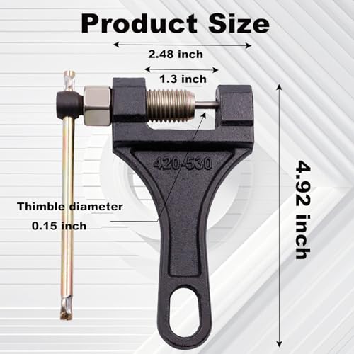 Chain Breaker #420-530, Heavy Duty Chain Breaker Riveting Tool, Chain Removal Pin Link Splitter Motorcycle Accessories Fit for Bike Bicycle ATV Dirt Pit Quad Go Kart Scooter Tractor Chain Break