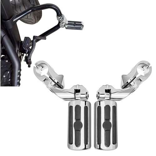 1.25'' Motorcycle Highway Pegs Fits 1-1/4" Engine Guard | for Harley Touring Street Glide Electra Glide Road King Softail CVO Dyna Sportster, Adjustable Foot Pegs(Chrome S03) - color: Chrome S03, size: SHORT