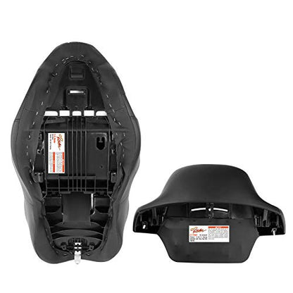 CC RIDER Motorcycle Hammock Seat and King Tour Trunk Backrest Fit For Harley Touring 2014-2023 Street Glide FLHX Road Glide FLTRX Road King FLHR Electra Glide FLHT and Trike models - color: 16# Black Seat+ Tour Trunk Backrest