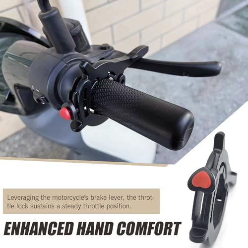 Shakas Motorcycle Cruise Control Assist, Throttle Lock Cruise Control Throttle Clip, Handlebar Attachment Retrofit Accessory, Suitable for Most Motorcycle Scooters (Black)