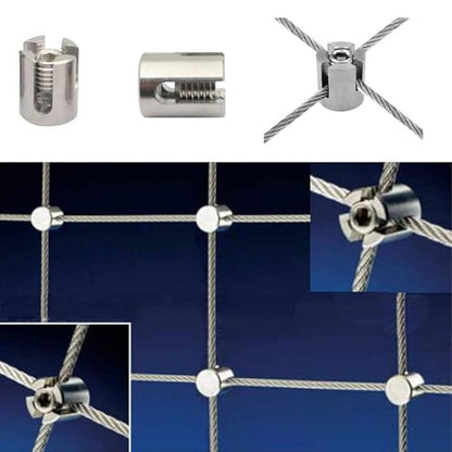 20Pcs 316 Stainless Steel Cross Cable Clamp Wire Rope Cross Clamp 1/8" Rope Wire Rope Clamp Cable Baluster