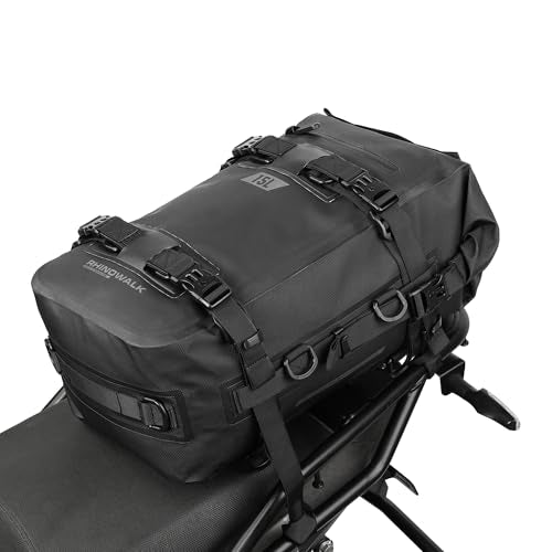 Waterproof Motorcycle Tail Bag 15L Motorbike Rear Rack Storage Bag Saddle Pannier for Touring Adventure Commuting Black - size: 15L