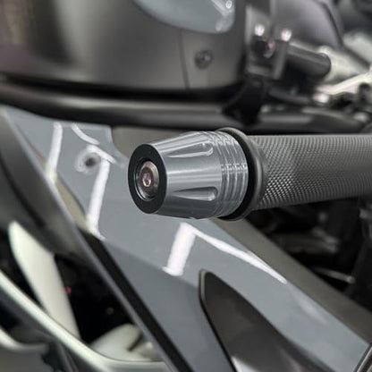 Motorcycle Bar Ends Plug, CNC Aluminum 16-22mm Handlebar Bar End Plugs Fit For Kawasaki Yamaha Honda Suzuki Aprilia Ducati And Motorcycles With Handlebar Inner Diameter Of 16-22mm (Titanium) - color: Titanium