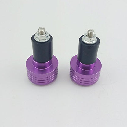 Motorcycle Handlebar Ends,7/8'' Handle Bar Slider Caps Weight Plugs CNC Aluminum (Purple) - color: Purple