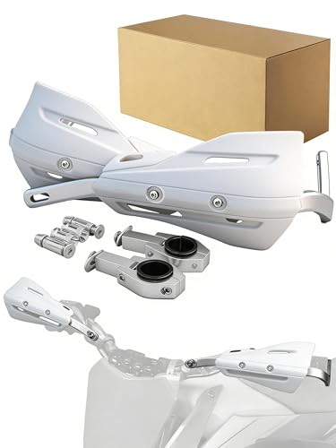 JFG RACING Dirt Bike Hand Guards,Universal 7/8" 22mm and 1 1/8" 28mm Handlebar Motorcycle Handguards for CRF XR YZF XC KX 125 150 250 300 Dirtbike Motocross Supermoto ATV Scooter Electric Bike-White - color: white