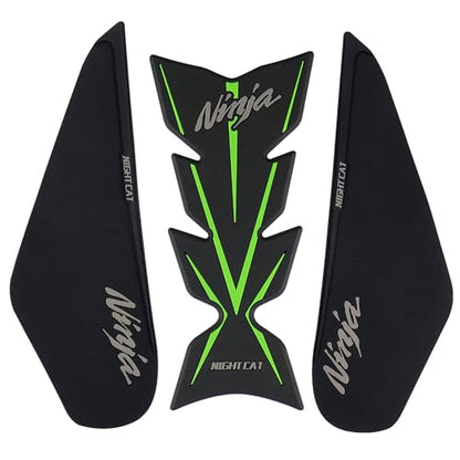 NIGHT CAT Compatible Ninja 400 Ninja 500 Motorcycle Fuel Tank Pad Kit Side Fuel Knee Guard Sticker Fuel Tank ProtectorGreen） - color: Green