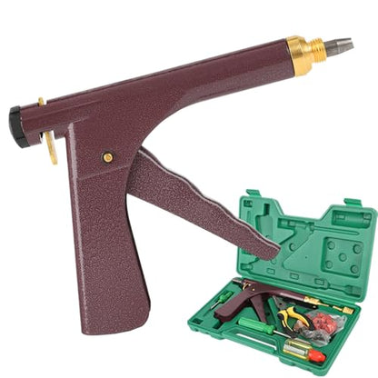 Tire Repair Kit With Plugs Mushroom Tire Plug Kit Tire Patch Kit Heavy Duty Professional Tubeless Tire Gun Puncture Kit for Tyre Punctures and Flats on Cars Motorcycles Trucks and Tractors (Brown)