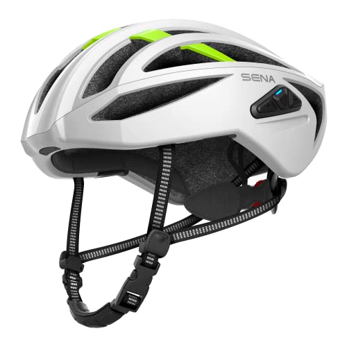 Sena R2 / R2 EVO / (Alexa Built-in) only R2X, Smart Bluetooth and Mesh Intercom Communications Road Cycling Helmet - color: Matte White, size: Medium, style: R2X Mesh Intercom (Alexa Built-In)