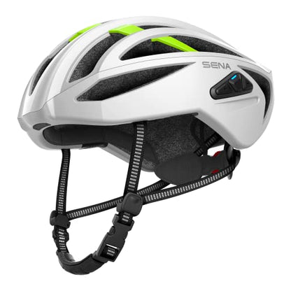 Sena R2 / R2 EVO / (Alexa Built-in) only R2X, Smart Bluetooth and Mesh Intercom Communications Road Cycling Helmet - color: Matte White, size: Large, style: R2X Mesh Intercom (Alexa Built-In)