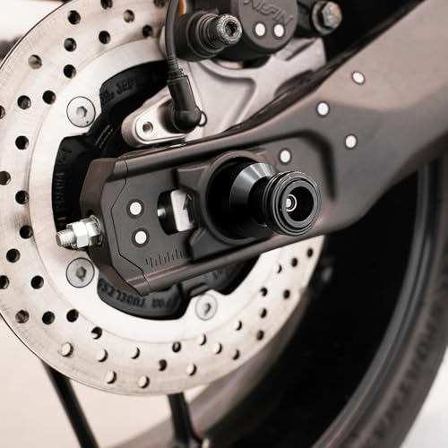 Compatible with MT07 MT 07 MT-07 FZ07 2014-2024 2025 2026 Motorcycle Rear Wheel Axle Crash Protector Swingarm Spools Slider Stand Screws Accessories (Black) - color: Black