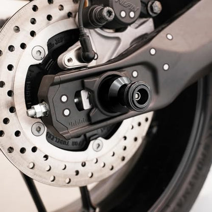 Compatible with MT07 MT 07 MT-07 FZ07 2014-2024 2025 2026 Motorcycle Rear Wheel Axle Crash Protector Swingarm Spools Slider Stand Screws Accessories (Black) - color: Black