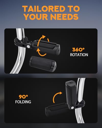 PBYMT Highway Pegs, P-Clamp A3 Steel Highway Footpegs Footrest Fit For 1.25''(32mm) Crash Bars Compatible with Harley Davidson Touring Black - color: Black