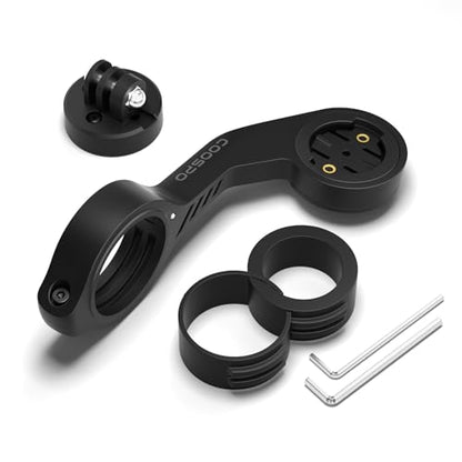 CooSpo Bike Computer Out Front Mount MT5S, Compatible with Garmin and GoPro, Bike Computer Mount Adapter for Handlebar 25.4mm/31.8mm - style: MT5 with adapter