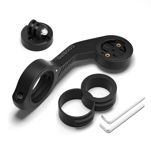 CooSpo Bike Computer Out Front Mount MT5S, Compatible with Garmin and GoPro, Bike Computer Mount Adapter for Handlebar 25.4mm/31.8mm - style: MT5 with adapter