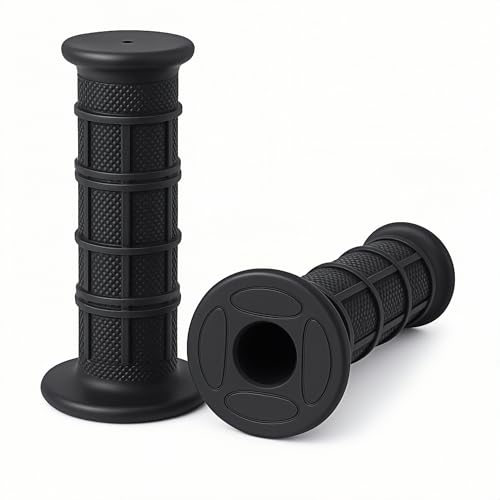 7/8" Dirt Bike Grips for CRF KX KLX YZ YZF RM 125 250 450,Anti-Slip Soft Rubber Handlebar Grips for Pit Bike, Motocross, Off-Road, Mini Bike, 22mm Left / 24mm Right,Black