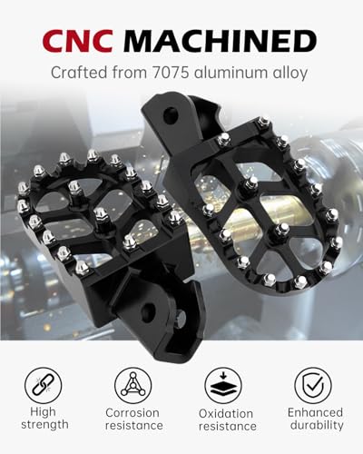 CNC Foot Pegs Alumiunm Dirt Bike Footpegs Compatible with Surron Light Bee X S Honda CRF250F CRF150F CRF230F XR150L LBS LBX MX3 XXX KDX200 HAWK 250 X160 X260 E Ride Pro SS (Black) - color: Black, size: Light BeeX/S,X260/160,Sting MX3/4 XXX,CRF150F/230F