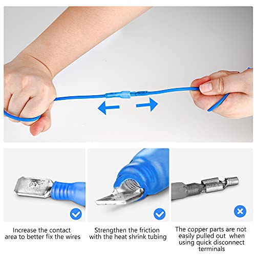 Kuject 130PCS Heat Shrink Wire Connectors Kit, Electrical Waterproof Crimp Butt Terminals, Insulated Spade Connectors for Automotive Marine Boat Truck, Include Rings Forks Spade Butt Splices