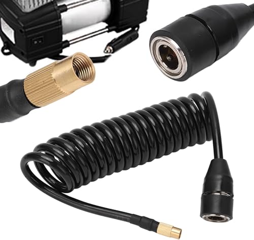 32.8FT Recoil Air Hose, Car Air Pump Extend Hose with Bend, PS20 Female Plug Inflator Extension Tube for American Tire Nozzle Car Motorcycle - size: 32.8 ft