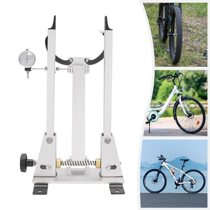 Professional Bicycle Wheel Truing Stand with Caliper Gauge & Tool Kit, Adjustable Foldable Bike Repair Stand for Rim Brake Maintenance, Home Garage Workshop Use for Cyclists