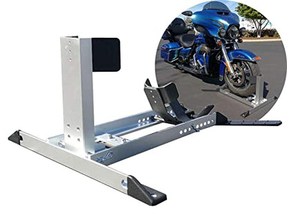 FDB Adjustable Removable Motorcycle Aluminum Wheel Trailer Chock Floor Bike Stand Truck Bed Floor Tie Down Hook Upright, Strong Load Capacity 3000 Lbs