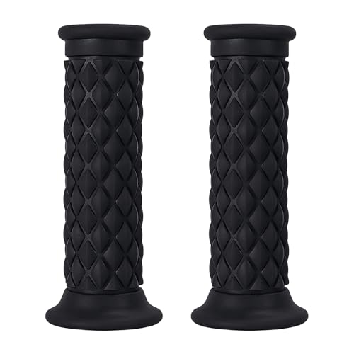 Motorcycle Grips Non Slip Rubber Bar End Thruster Grip 7/8" 22mm 24mm Motorcycle Comfort Hand Handlebar Grip Thruster Grip - color: Black, size: Open Bar End-7/8"&1"(22mm&24mm)