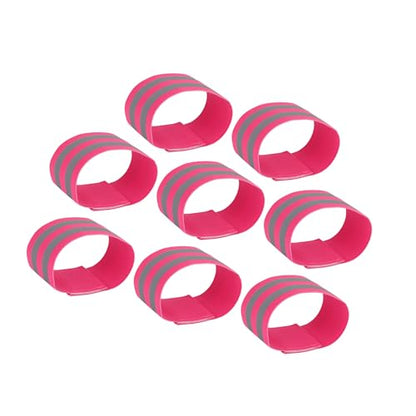 8pcs Reflective Bands for Arm Reflective Armbands High Visibility Night Cycling Riding Reflector Tape Straps Bracelet Pink Durable Material