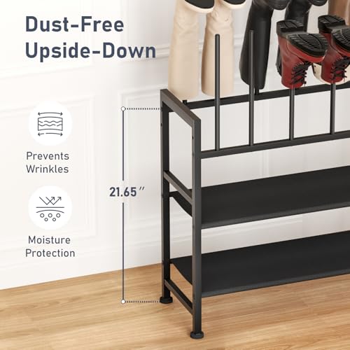 DIMJ Boot Rack 4-Tier - Black Metal Boot Storage Rack for Tall Boots Organizer Tall Boots, Multiuse Shoe Rack for Boots, Sneakers, High-Heel, Entryway, Fits 8 Pairs - size: 4 Tier - 8 Pairs
