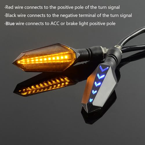 CYDZSW 2Pcs Motorcycle Turn Signals LED,Universal Motorcycle Blinkers Tail Lights Kit,Bright Rear Turn Signal for Dirt Bike Scooter and Powersports