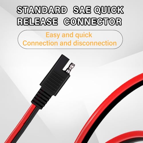 12AWG SAE to Cigarette Lighter Adapter Lighter Socket,12V-24V Heavy Duty Extension Cable with 15A Fuse,Used for Universal SAE Quick Connect Battery Charger and Accessories(2.6FT) - size: 2.6 Feet