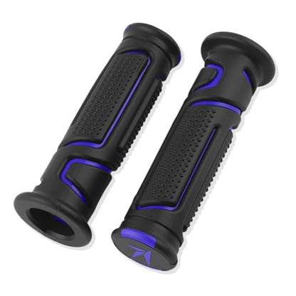 Cool Anti-Slip Dirt Bike Grips,ID 24mm 1" & 22mm 7/8" Motorcycle Grips Kit with Two-Colour Design,Universal Handlebar Grip Dirt Bike Accessories for Most Motocross ATV (Blue) - color: Blue